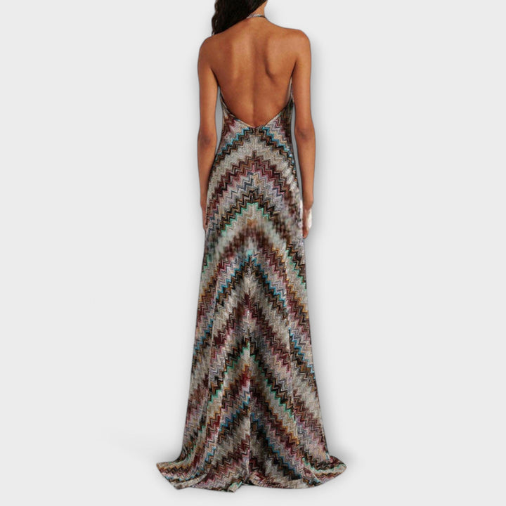 Reese - Jodie Knit Dress with Colorful Herringbone Pattern