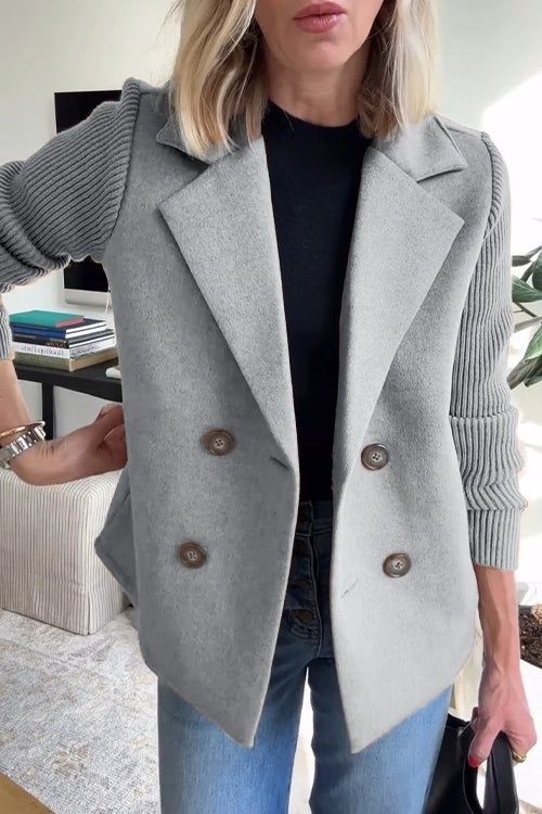 Amavira | Elegant Knit-Sleeve Blazer