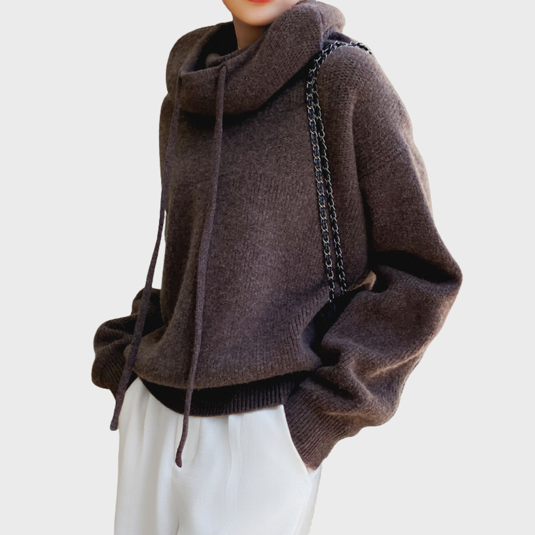 Caitlin | Women's Wool Hoodie with Drawstring