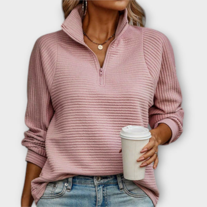 Camilla | Sweater with Polo Zip