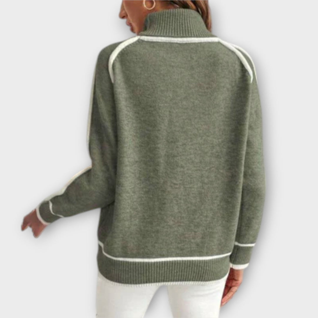 Cecilia | Luxurious Olive Green Knitted Sweater