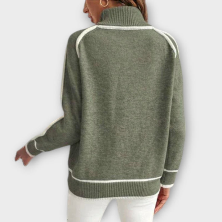 Cecilia | Luxurious Olive Green Knitted Sweater
