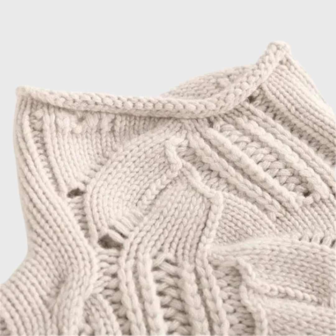 Ksenia | Cashmere Turtleneck with Cable Knit Pattern