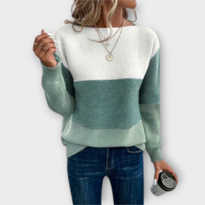 Bonnie | Elegant Three-Color Patchwork Sweater