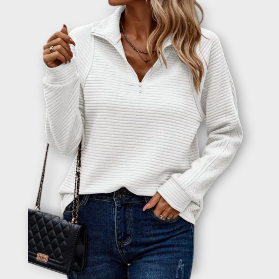 Camilla | Sweater with Polo Zip