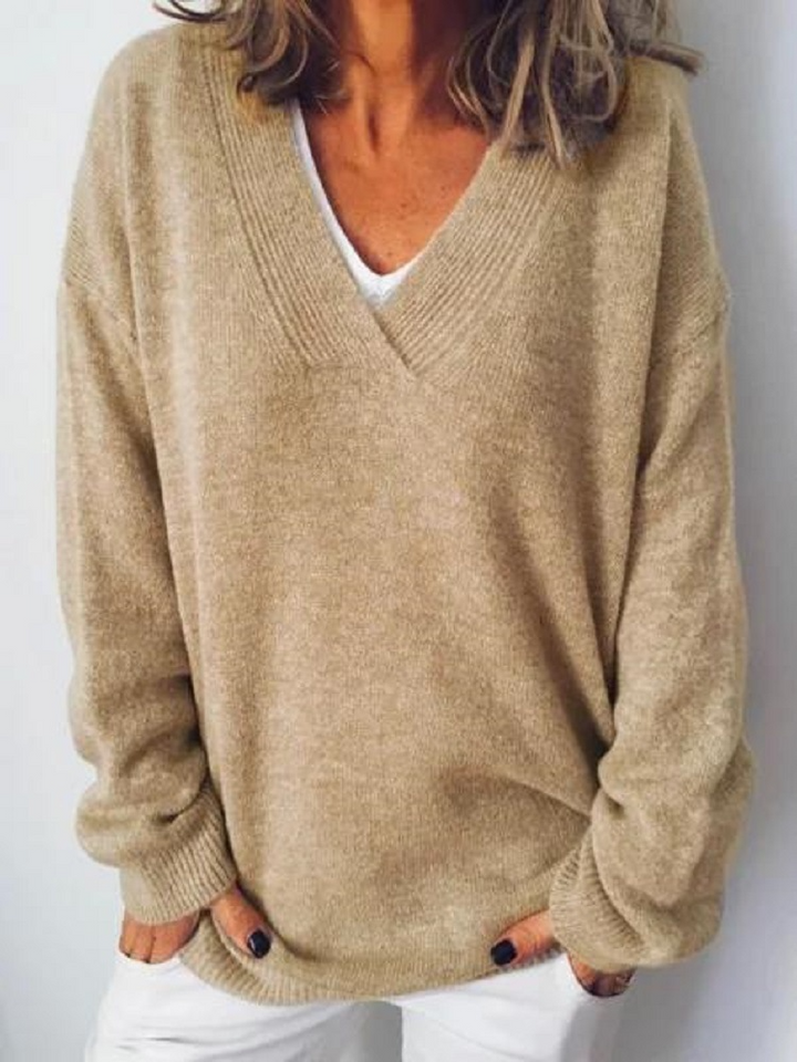 Monika - V-Neck Cashmere Pullover