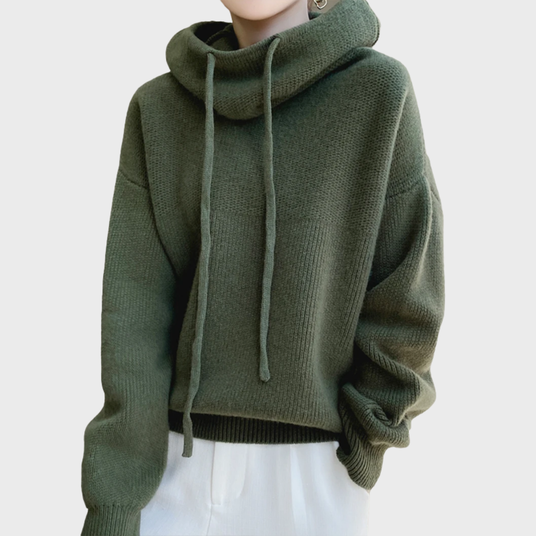 Caitlin | Women's Wool Hoodie with Drawstring