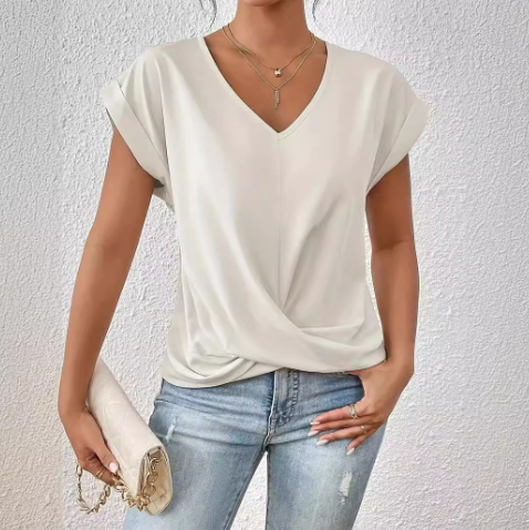 Celest - Cozy V-Neck Casual Tee