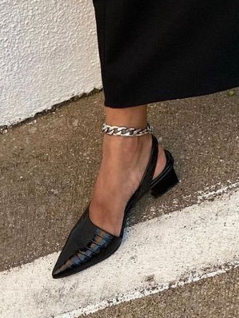 Mae | Croc-Effect Slingback Heels