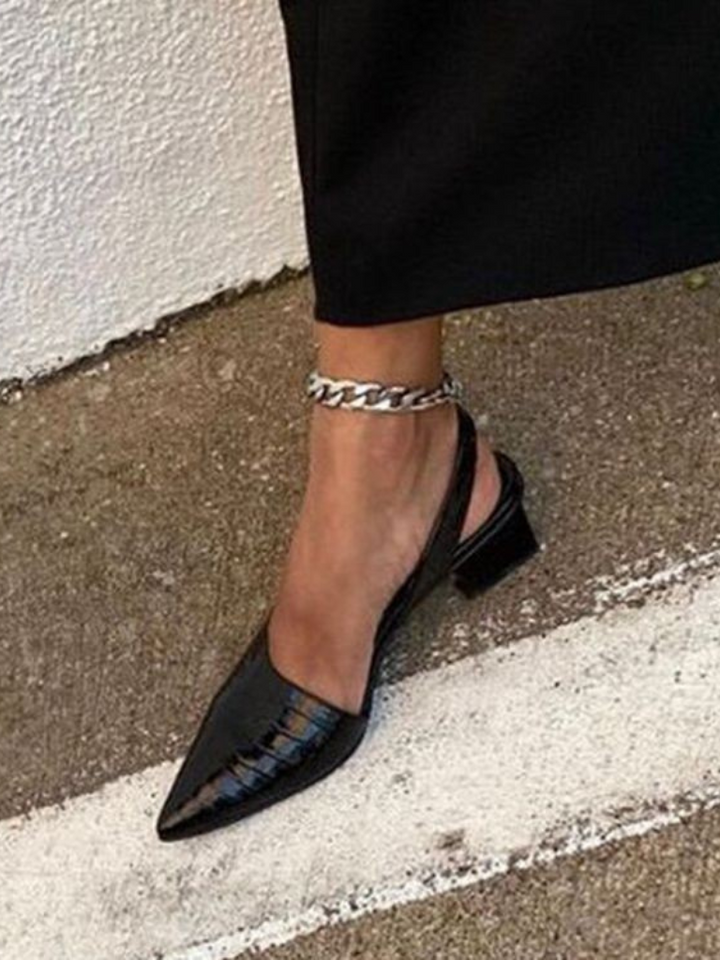 Mae | Croc-Effect Slingback Heels