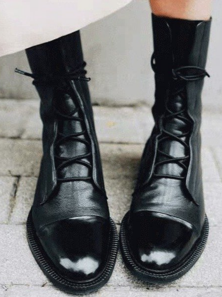 Victoria | Polished Lace-up Boots