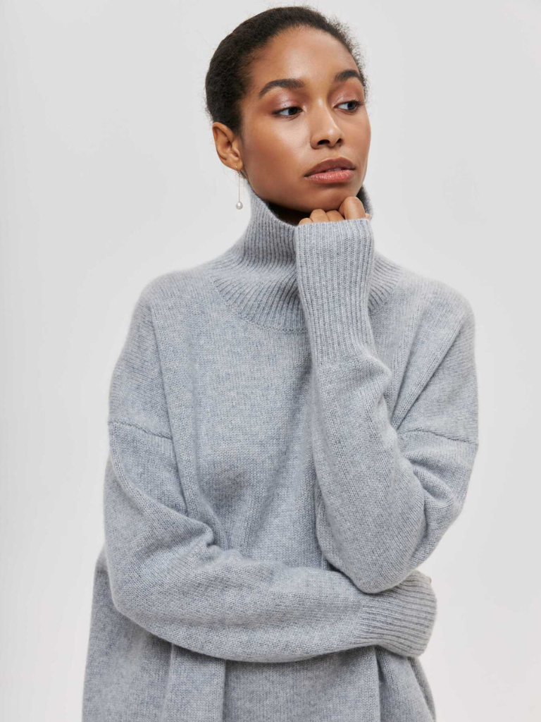 Elena | High-Collar Knit Sweater