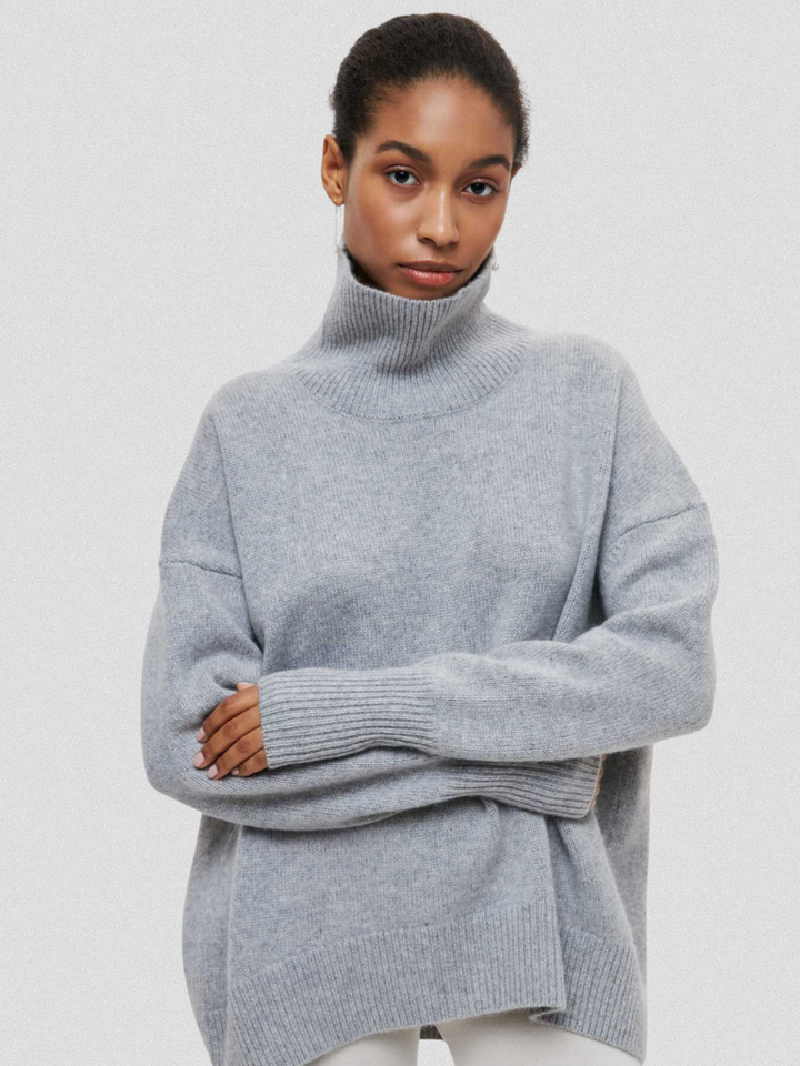 Elena | High-Collar Knit Sweater