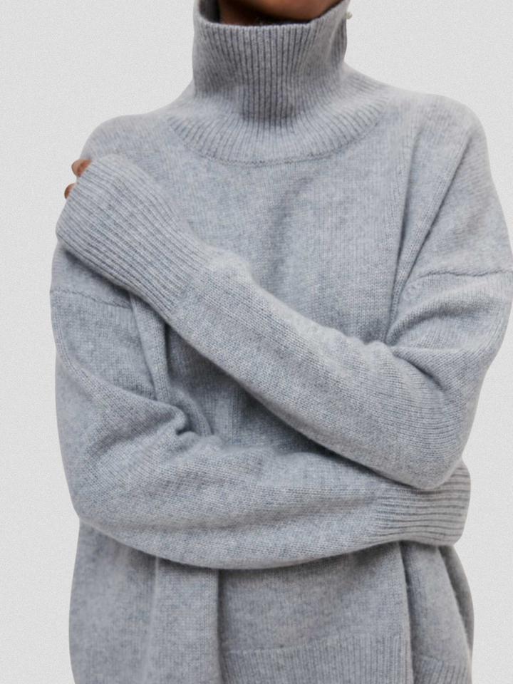 Elena | High-Collar Knit Sweater