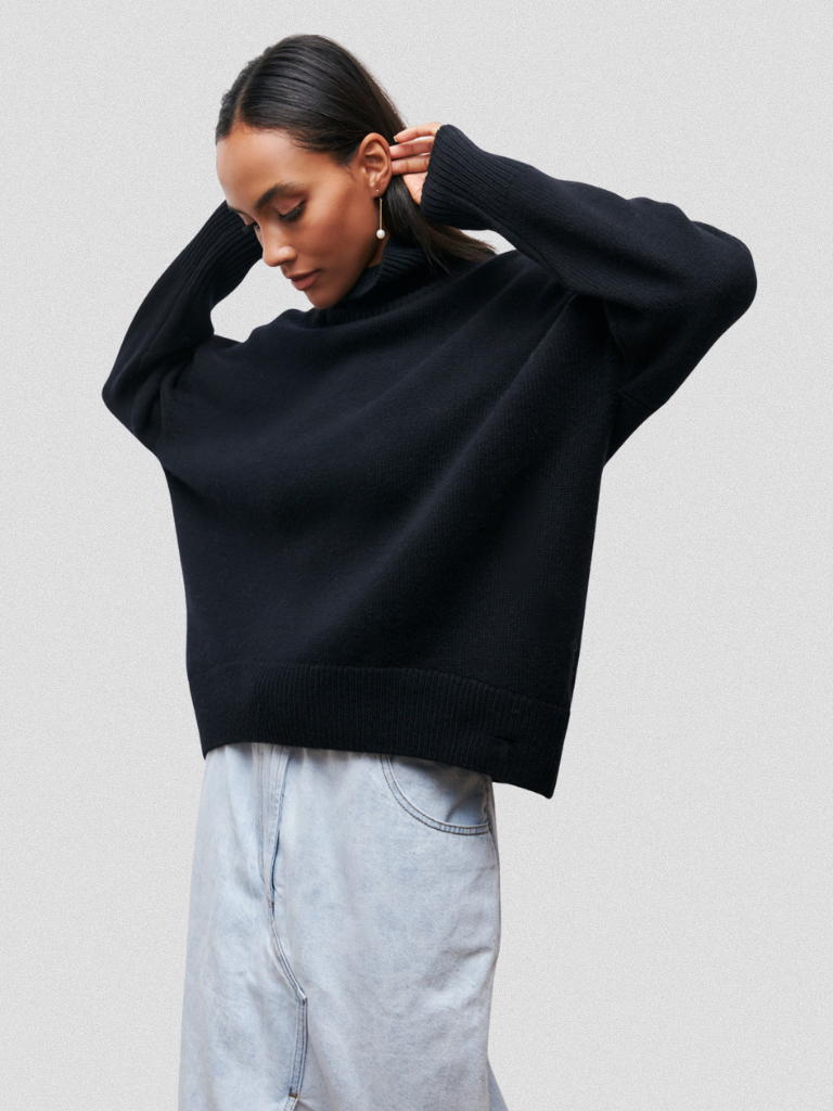 Elena | High-Collar Knit Sweater