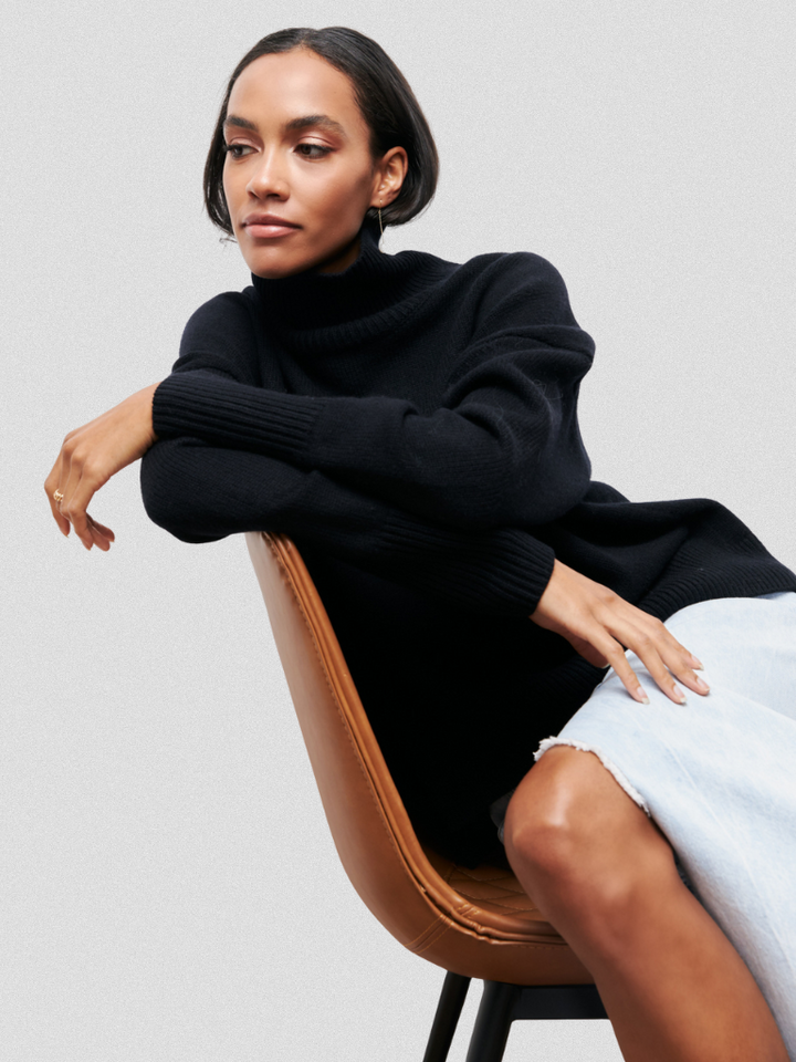 Elena | High-Collar Knit Sweater