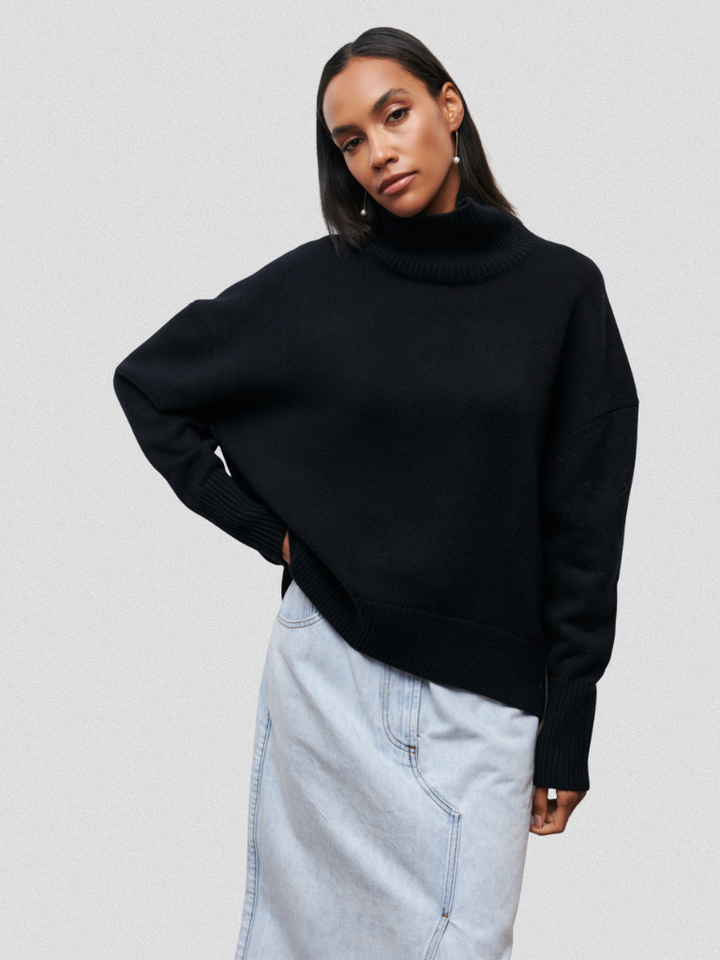 Elena | High-Collar Knit Sweater