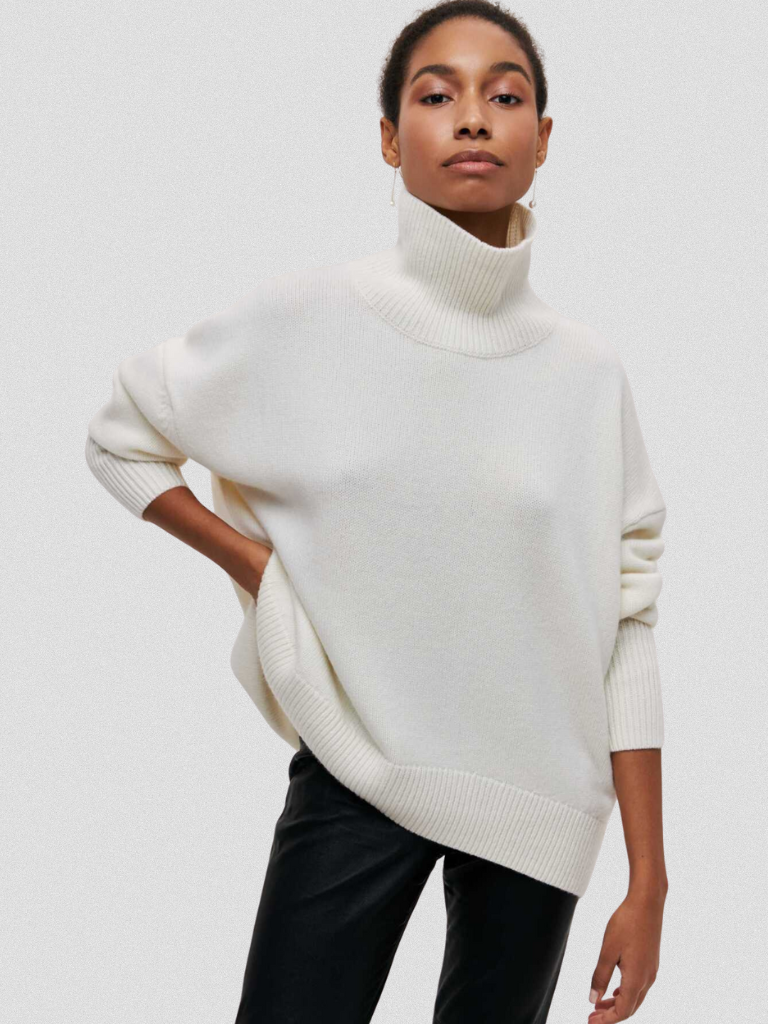 Elena | High-Collar Knit Sweater