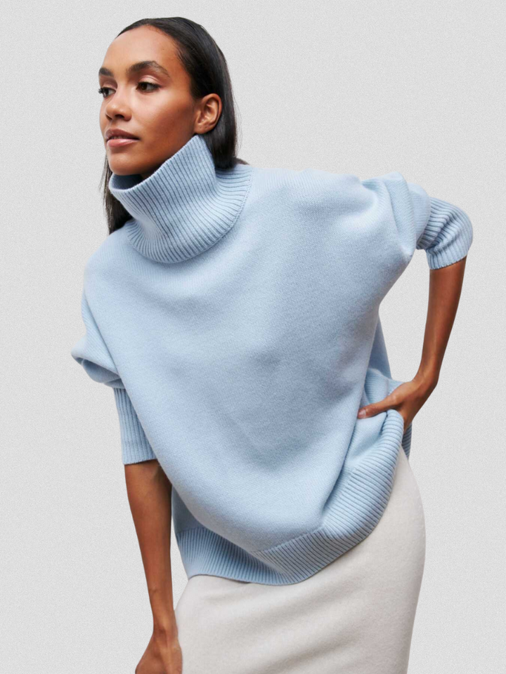 Elena | High-Collar Knit Sweater