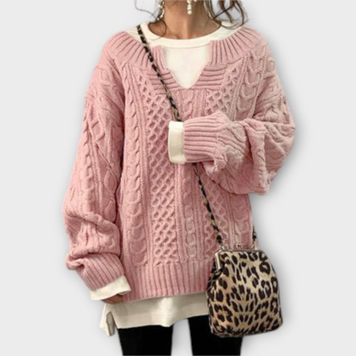 Poppy | Oversized Sweater with Cable Pattern