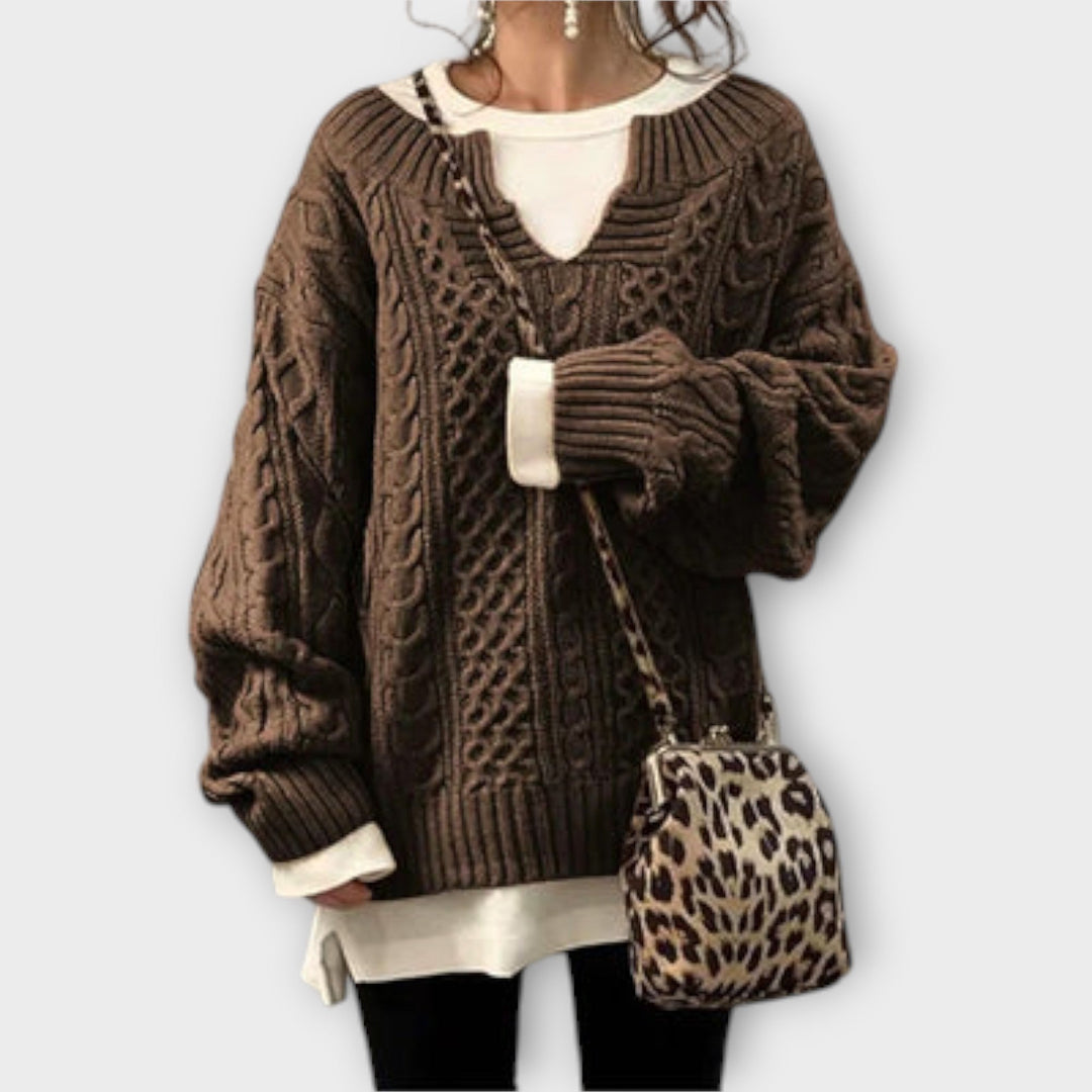 Poppy | Oversized Sweater with Cable Pattern