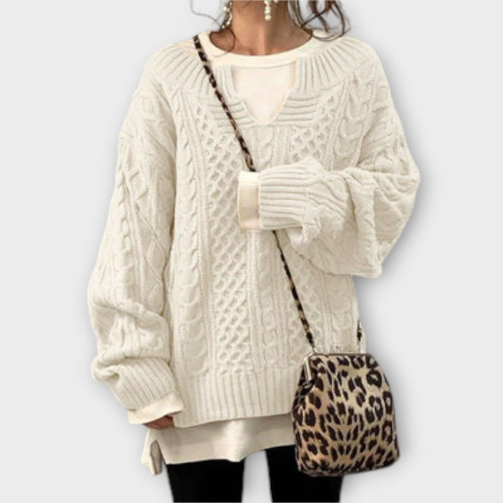 Poppy | Oversized Sweater with Cable Pattern