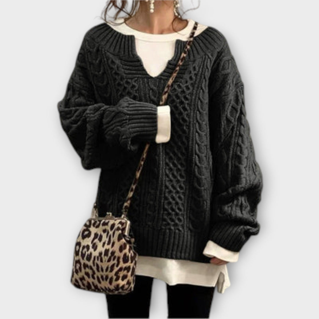 Poppy | Oversized Sweater with Cable Pattern