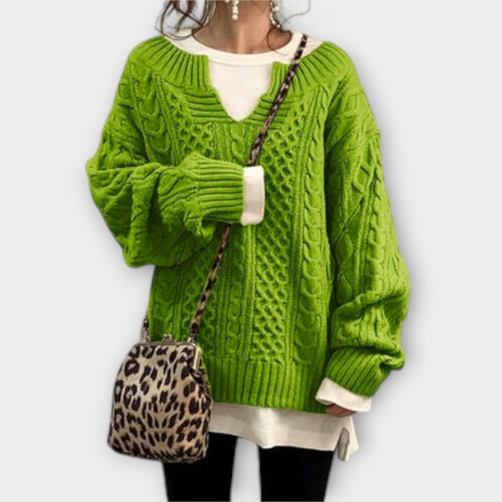Poppy | Oversized Sweater with Cable Pattern