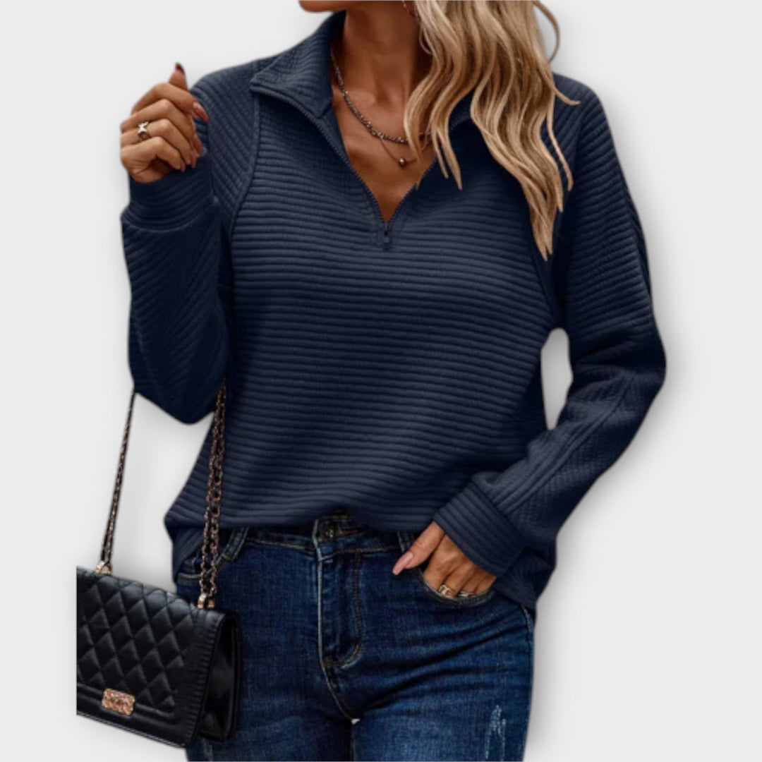 Camilla | Sweater with Polo Zip