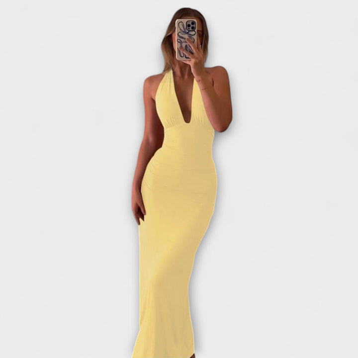 Refined Backless Halter Neck Gala Dress