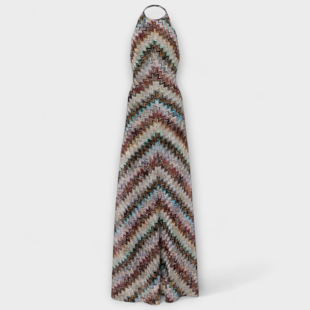 Reese - Jodie Knit Dress with Colorful Herringbone Pattern