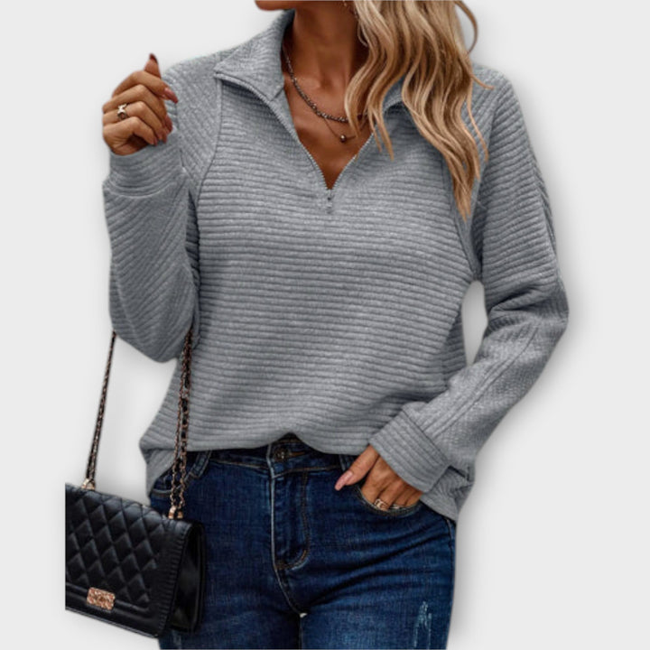 Camilla | Sweater with Polo Zip