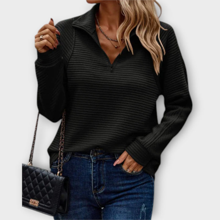 Camilla | Sweater with Polo Zip