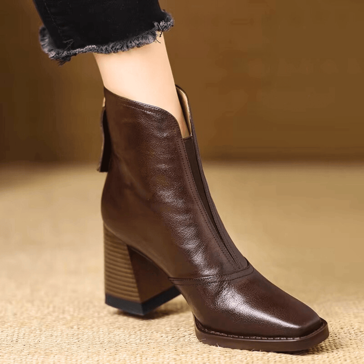 Eleanor | Elegant Leather Ankle Boot
